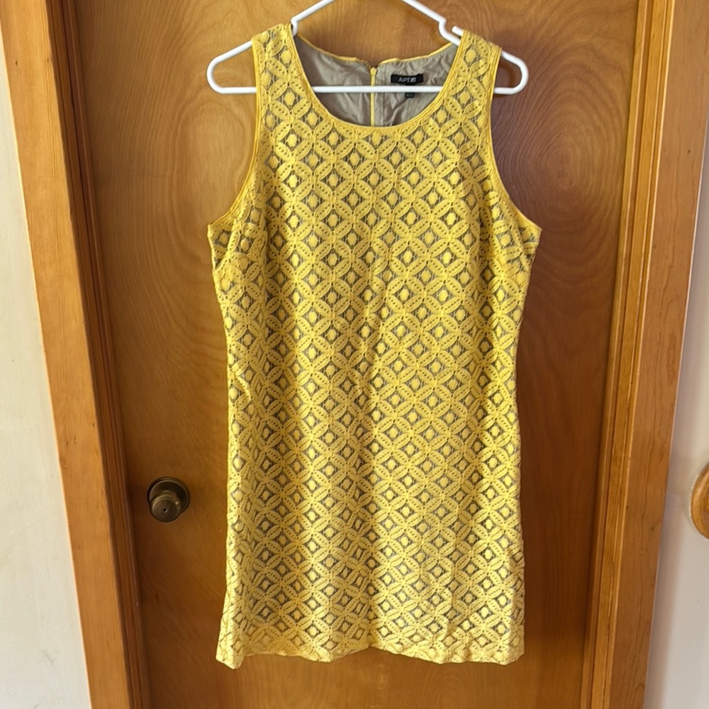 Yellow Lace Overlay Dress